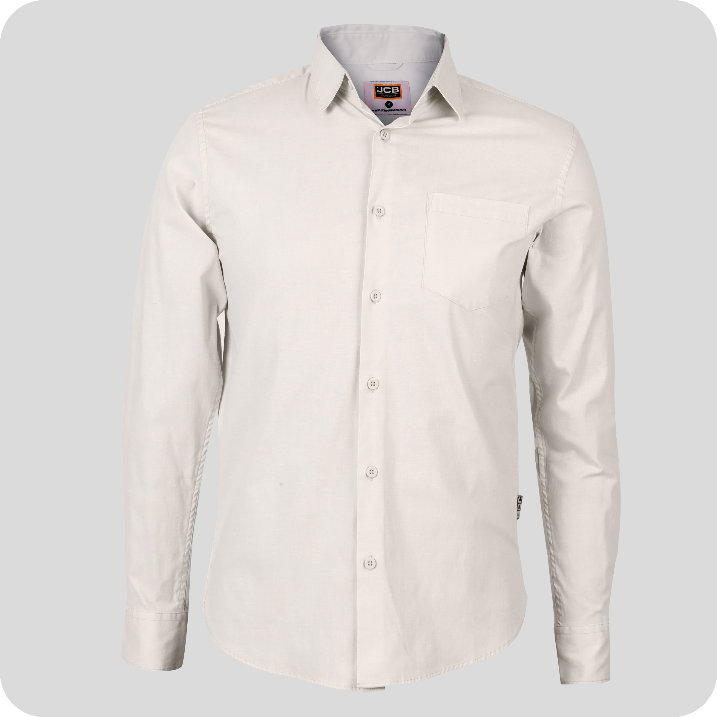 JCB Classic Long Sleeve Shirt Stone Front 600x600 1.Jpg